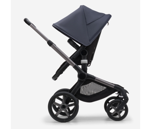 Bugaboo Fox 5 Midnight black Bērnu Ratiņi 2in1 Grafīta rāmis + Jumts Stormy Blue