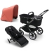 Bugaboo Fox 5 Midnight black Детская Коляска 2в1 Графитовая рама + Kапюшон Sunrise Red