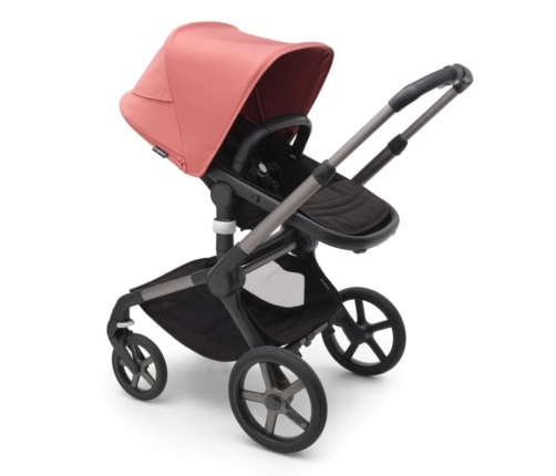 Bugaboo Fox 5 Midnight black Детская Коляска 2в1 Графитовая рама + Kапюшон Sunrise Red