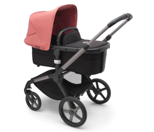 Bugaboo Fox 5 Midnight black Детская Коляска 2в1 Графитовая рама + Kапюшон Sunrise Red