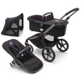 Bugaboo Fox 5 Midnight black Bērnu Ratiņi 2in1 Grafīta rāmis + Melns jumts Breezy V2