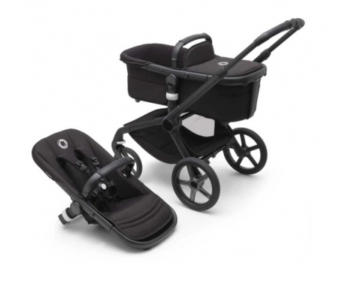 Bugaboo Fox 5 Midnight black Bērnu Ratiņi 2in1 Melns rāmis + Jumts Astro Purple