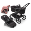 Bugaboo Fox 5 Midnight black Bērnu Ratiņi 2in1 Melns rāmis + Jumts Breezy Morning Pink