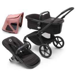 Bugaboo Fox 5 Midnight black Bērnu Ratiņi 2in1 Melns rāmis + Jumts Breezy Morning Pink Bugaboo Fox 5 Midnight black Bērnu Ratiņi 2in1 Melns rāmis + Jumts Breezy Morning Pink