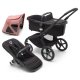 Bugaboo Fox 5 Midnight black Детская Коляска 2в1 Черная рама + Крыша Breezy Morning Pink