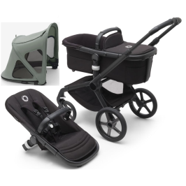 Bugaboo Fox 5 Midnight black Bērnu Ratiņi 2in1 Melns rāmis + Jumts Breezy Pine Green Bugaboo Fox 5 Midnight black Bērnu Ratiņi 2in1 Melns rāmis + Jumts Breezy Pine Green