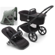 Bugaboo Fox 5 Midnight black Детская Коляска 2в1 Черная рама + Крыша Breezy Pine Green