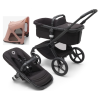 Bugaboo Fox 5 Midnight black Детская Коляска 2в1 Черная рама + Крыша Breezy Sandy Pink