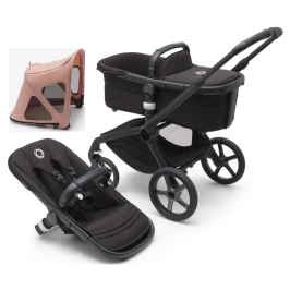 Bugaboo Fox 5 Midnight black Детская Коляска 2в1 Черная рама + Крыша Breezy Sandy Pink Bugaboo Fox 5 Midnight black Детская Коляска 2в1 Черная рама + Крыша Breezy Sandy Pink