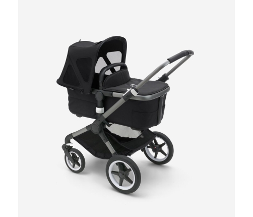 Bugaboo Fox 5 Midnight black Bērnu Ratiņi 2in1 Melns rāmis + Jumts Breezy Seaside Blue
