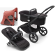 Bugaboo Fox 5 Midnight black Детская Коляска 2в1 Черная рама + Крыша Breezy Sunrise Red