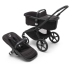 Bugaboo Fox 5 Midnight black Детская Коляска 2в1 Черная рама + Kапюшон Forest Green