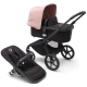 Bugaboo Fox 5 Midnight black Bērnu Ratiņi 2in1 Melns rāmis + Jumts Morning Pink