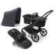 Bugaboo Fox 5 Midnight black Bērnu Ratiņi 2in1 Melns rāmis + Jumts Stormy Blue