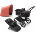 Bugaboo Fox 5 Midnight black Bērnu Ratiņi 2in1 Melns rāmis + Jumts Sunrise Red