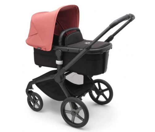 Bugaboo Fox 5 Midnight black Bērnu Ratiņi 2in1 Melns rāmis + Jumts Sunrise Red