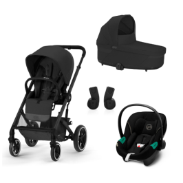 Cybex Balios S Lux Moon Black + Aton S2 I-Size Детская Коляска 3 в 1