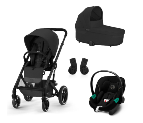 Cybex Balios S Lux Moon Black + Aton S2 I-Size Детская Коляска 3 в 1