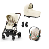 Cybex Balios S Lux Seashell Beige + Aton S2 I-Size Детская Коляска 3 в 1