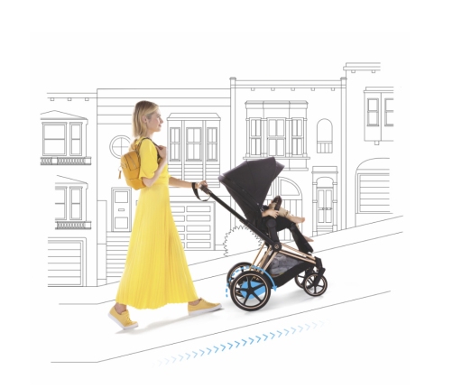 Cybex e-Priam Chrome + brown Ratu rāmis ar karkasu