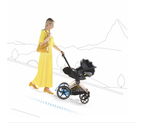 Cybex e-Priam Chrome + brown Ratu rāmis ar sēdekli