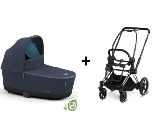 Cybex e-Priam Dark Navy Conscious Eco Chrome black frame Kulbu Rati