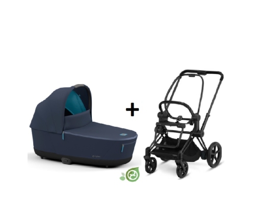 Cybex e-Priam Dark Navy Conscious Eco Matt black frame Коляска с Люлькой