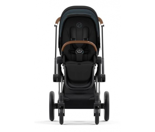 Cybex e-Priam Deep Black Chrome brown frame Bērnu Ratiņi 4in1