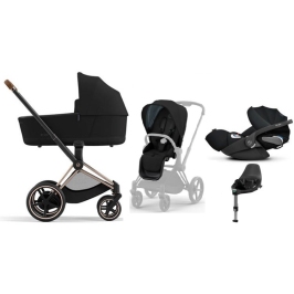 Cybex e-Priam Deep Black Rosegold frame Bērnu Ratiņi 4in1 Cybex e-Priam Deep Black Rosegold frame Bērnu Ratiņi 4in1
