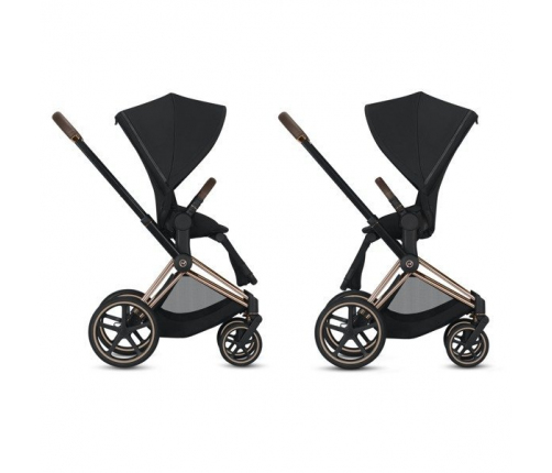 Cybex e-Priam Dream Grey Simply Flowers Rosegold frame Pastaigu Ratiņi