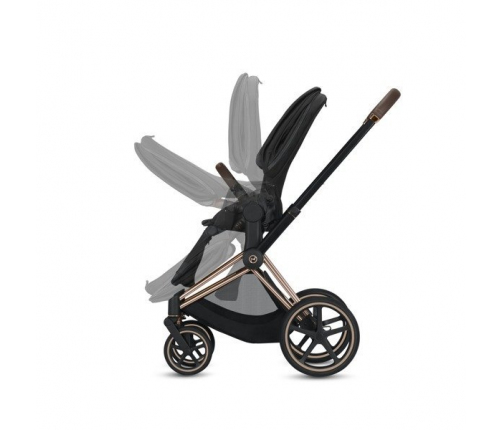 Cybex e-Priam Dream Grey Simply Flowers Rosegold frame Pastaigu Ratiņi