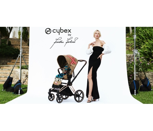 Cybex e-Priam Karolina Kurkova Rosegold frame Pastaigu Ratiņi