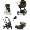 Cybex e-Priam Khaki Brown Chrome black frame Детская Коляска 4 в 1