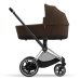 Cybex e-Priam Khaki Brown Chrome black frame Коляска с Люлькой