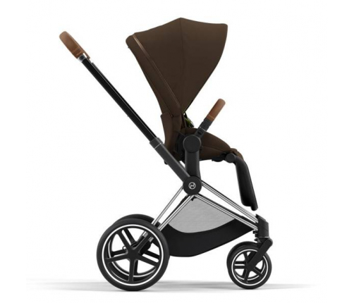 Cybex e-Priam Khaki Brown Chrome brown frame Pastaigu Ratiņi