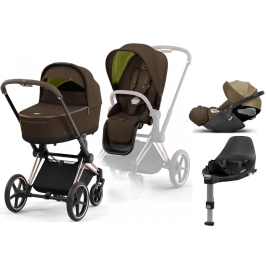 Cybex e-Priam Khaki Brown Rosegold frame Детская Коляска 4 в 1 Cybex e-Priam Khaki Brown Rosegold frame Детская Коляска 4 в 1