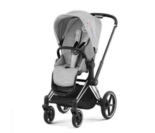 Cybex e-Priam Koi Crystallized Chrome black frame Pastaigu Ratiņi