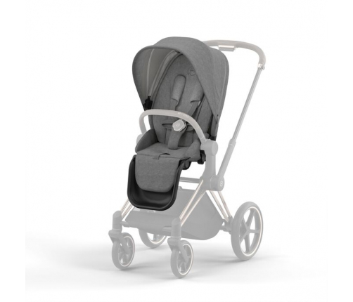 Cybex e-Priam Manhattan Grey Plus Chrome brown frame Bērnu Ratiņi 4in1