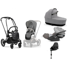 Cybex e-Priam Manhattan Grey Plus Matt black frame Bērnu Ratiņi 4in1 Cybex e-Priam Manhattan Grey Plus Matt black frame Bērnu Ratiņi 4in1