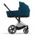 Cybex e-Priam Mountain Blue Chrome black frame Bērnu Ratiņi 4in1