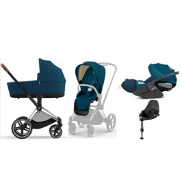 Cybex e-Priam Mountain Blue Chrome brown frame Bērnu Ratiņi 4in1 Cybex e-Priam Mountain Blue Chrome brown frame Bērnu Ratiņi 4in1