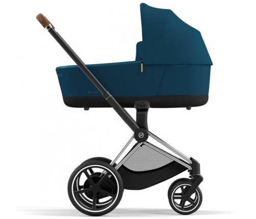 Cybex e-Priam Mountain Blue Chrome brown frame Коляска с Люлькой