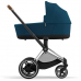 Cybex e-Priam Mountain Blue Chrome brown frame Коляска с Люлькой