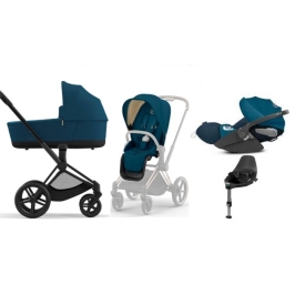 Cybex e-Priam Mountain Blue Matt black frame Детская Коляска 4 в 1 Cybex e-Priam Mountain Blue Matt black frame Детская Коляска 4 в 1