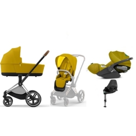 Cybex e-Priam Mustard Yellow Chrome brown frame Детская Коляска 4 в 1 Cybex e-Priam Mustard Yellow Chrome brown frame Детская Коляска 4 в 1