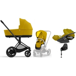 Cybex e-Priam Mustard Yellow Rosegold frame Детская Коляска 4 в 1 Cybex e-Priam Mustard Yellow Rosegold frame Детская Коляска 4 в 1