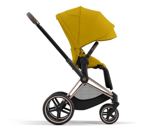 Cybex e-Priam Mustard Yellow Rosegold frame Pastaigu Ratiņi