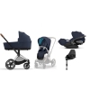 Cybex e-Priam Nautical Blue Chrome brown frame Bērnu Ratiņi 4in1