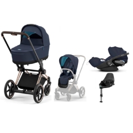 Cybex e-Priam Nautical Blue Rosegold frame Детская Коляска 4 в 1 Cybex e-Priam Nautical Blue Rosegold frame Детская Коляска 4 в 1