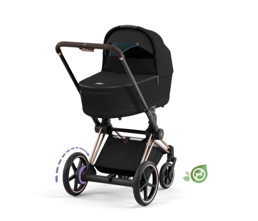 Cybex e-Priam Onyx Black Conscious Eco Rosegold frame Kulbu Rati